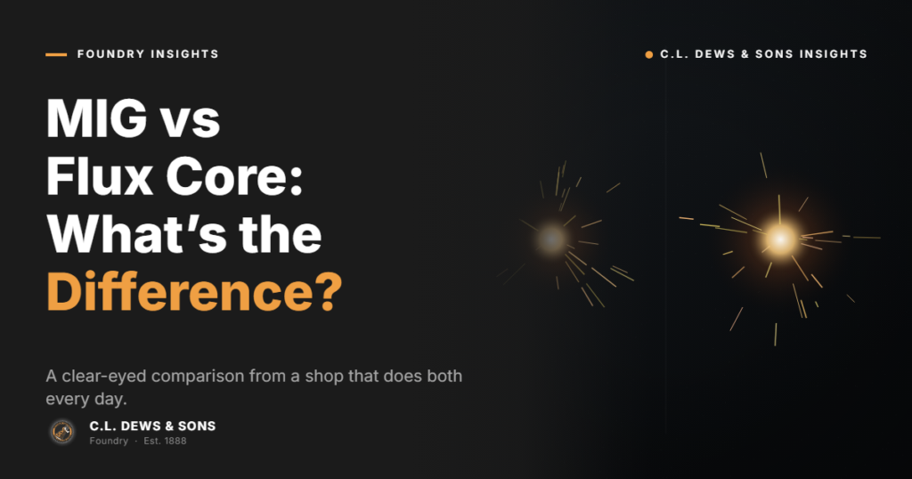 MIG vs Flux Core: What's the Difference? Foundry Insights from C.L. DEWS & SONS.